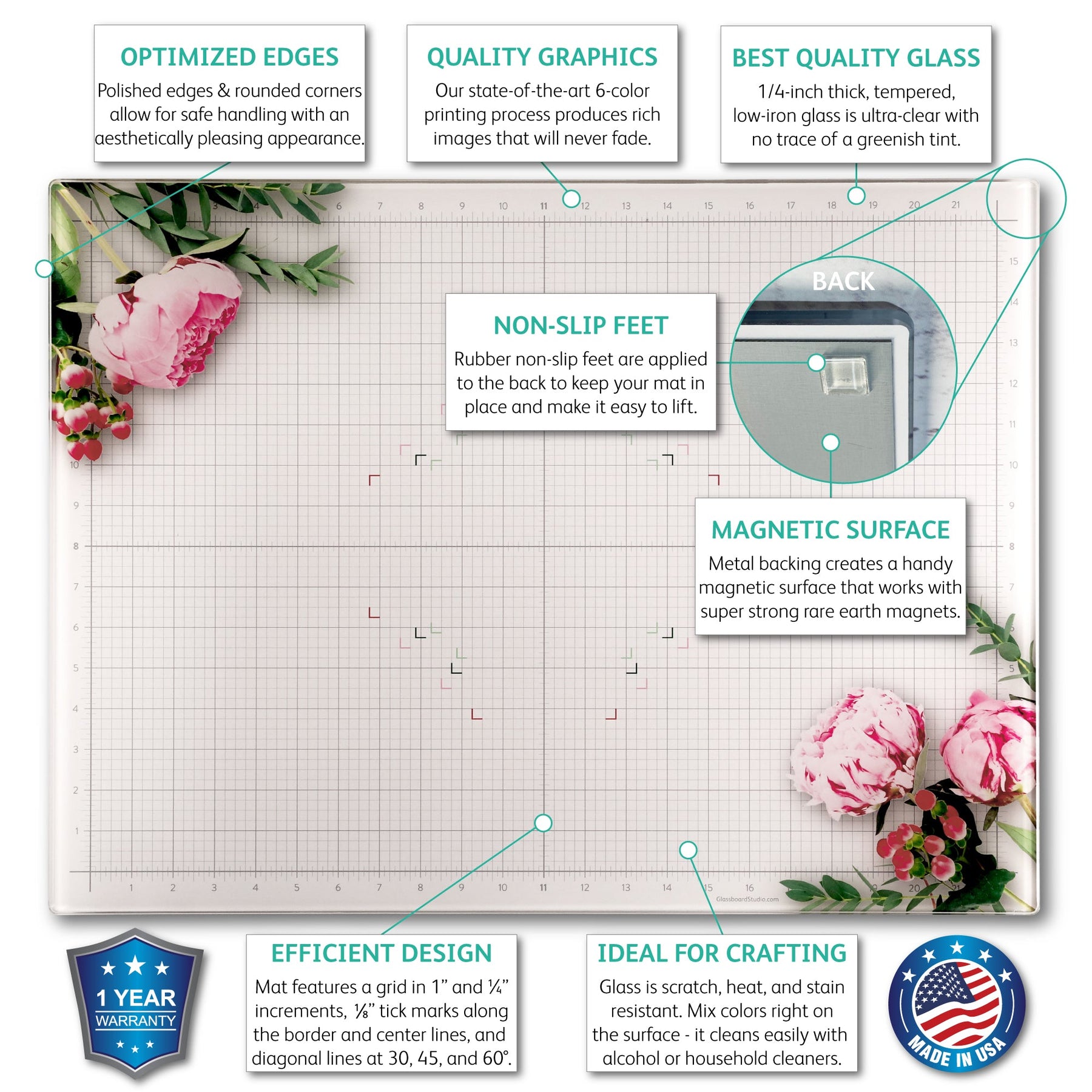 Magnetic Glass Craft Mat – Glassboard Studio