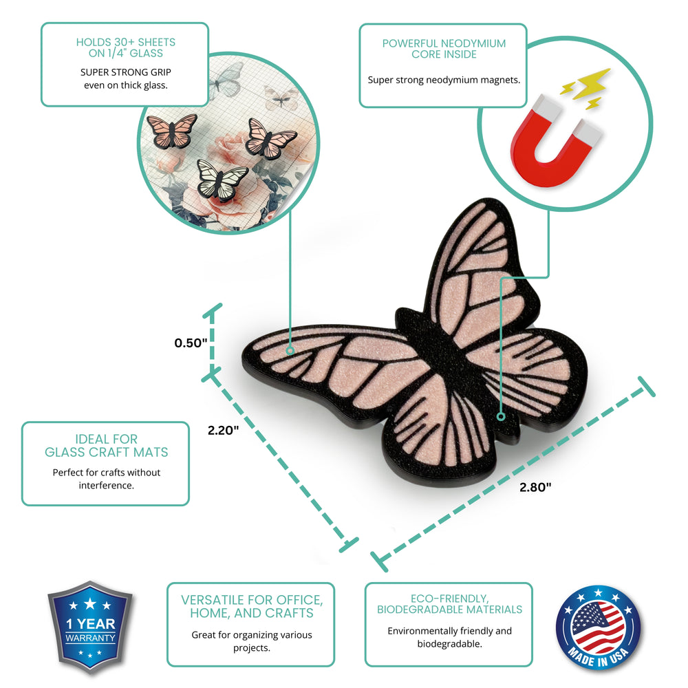 Vintage Garden Butterfly Magnet Set