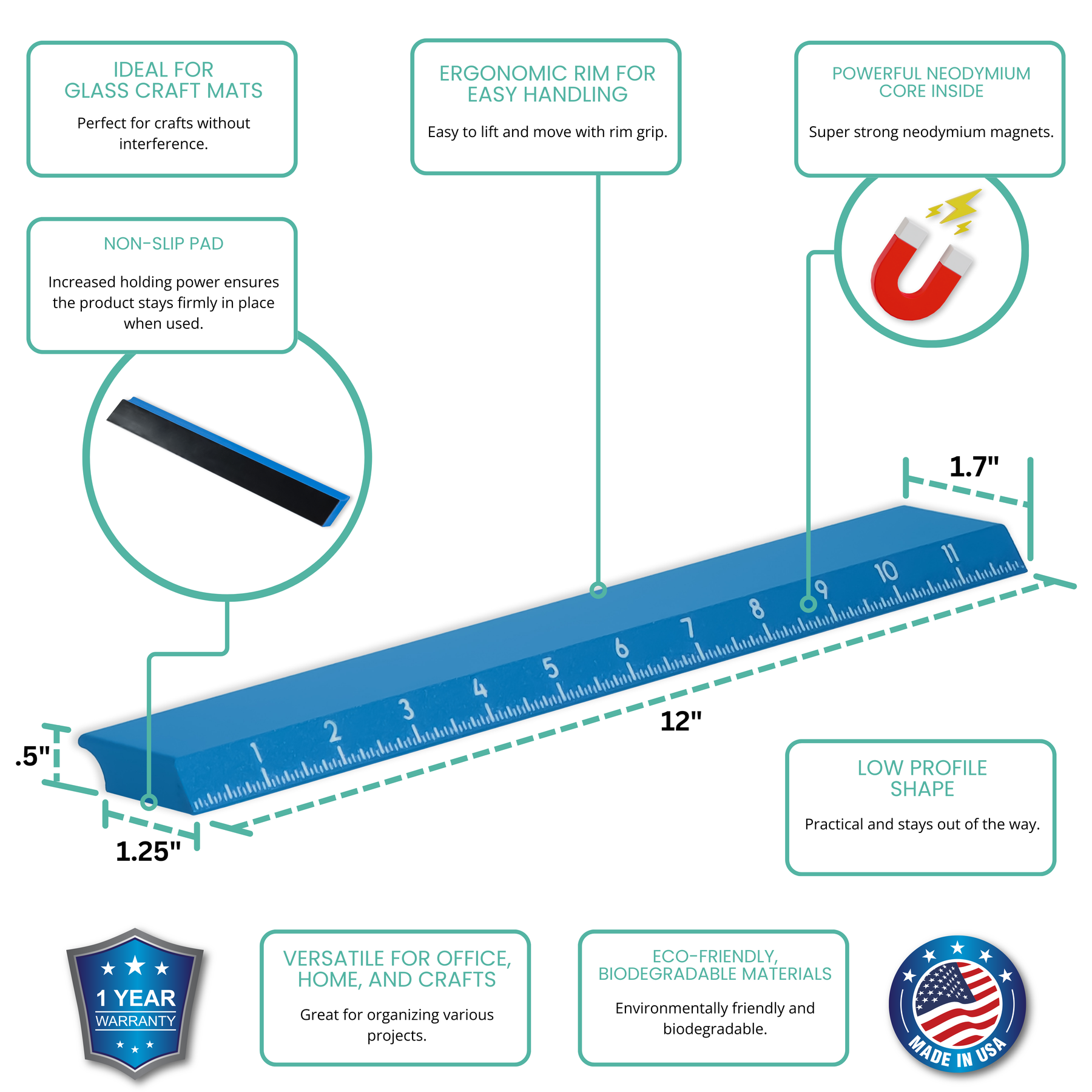 Magnetic Rulers for Precision Crafting | Glassboard Studio