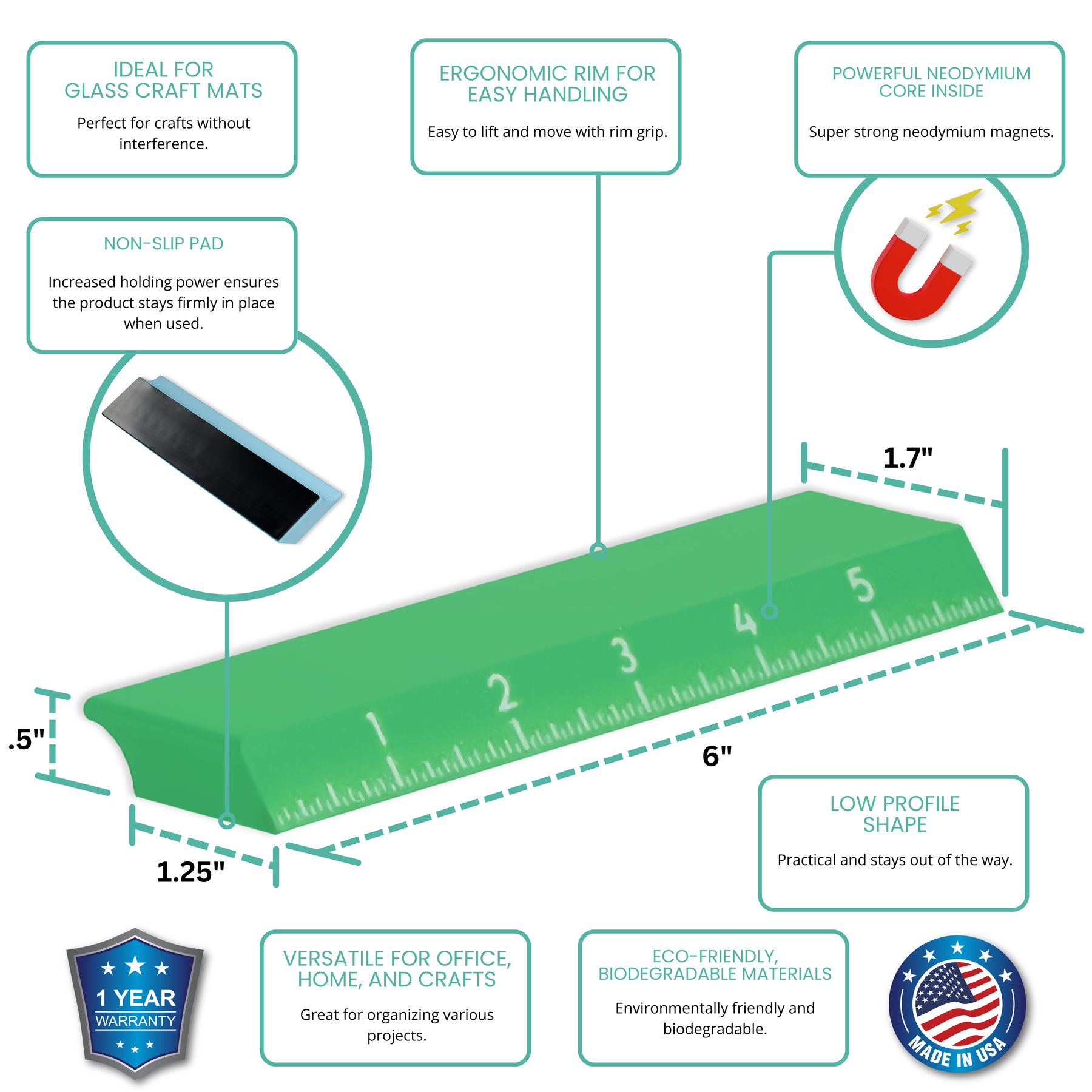 Magnetic Rulers for Precision Crafting | Glassboard Studio