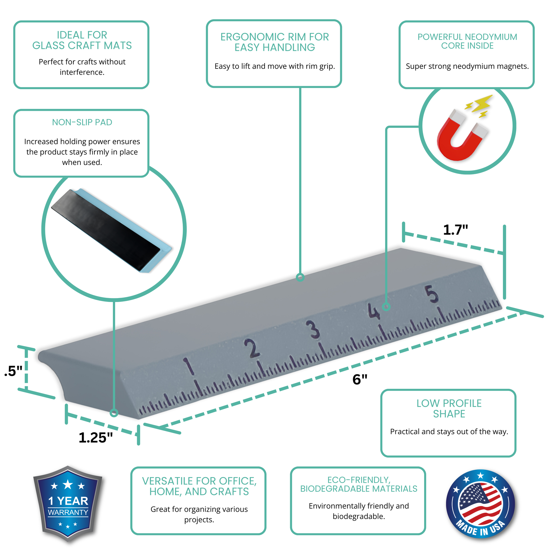 Magnetic Rulers for Precision Crafting | Glassboard Studio