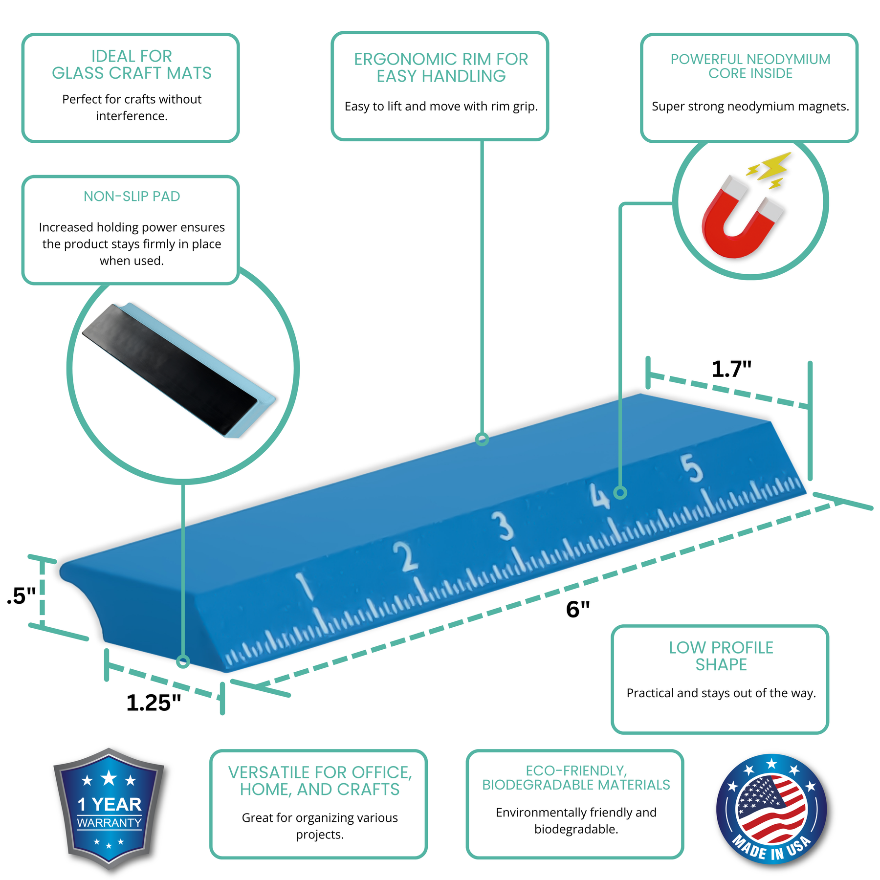 Mega Ruler Svg Magnetic Rulers for Precision Crafting | Glassboard Studio
