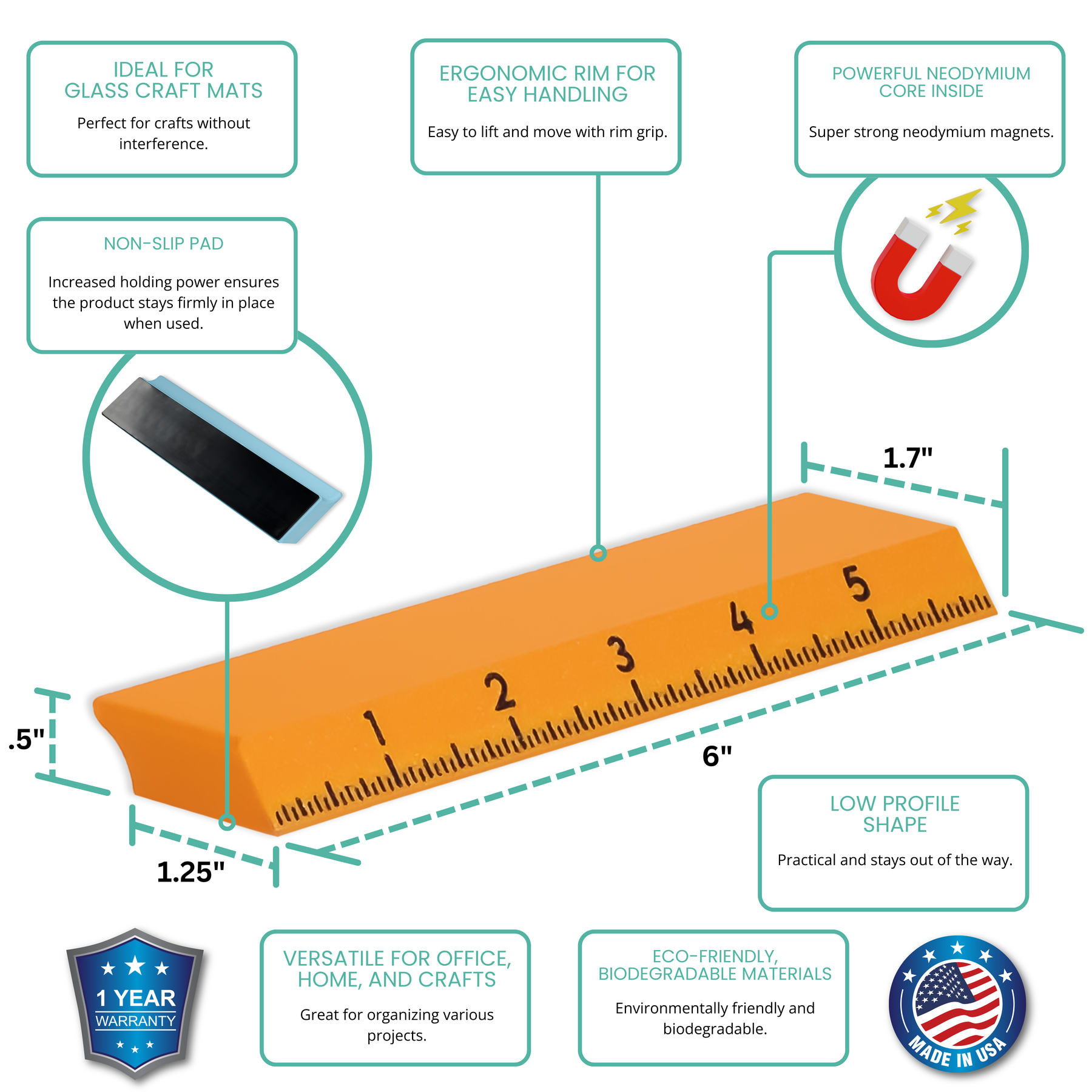 Regal Ruler Magnetic Rulers for Precision Crafting | Glassboard Studio