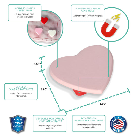 Watercolor Hearts Magnet Set