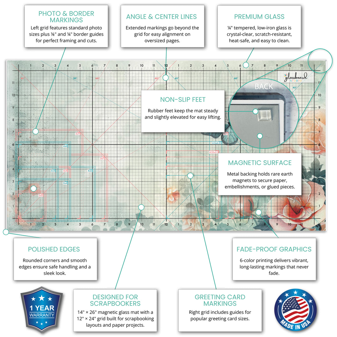 Scrapbook Magnetic Glass Craft Mat