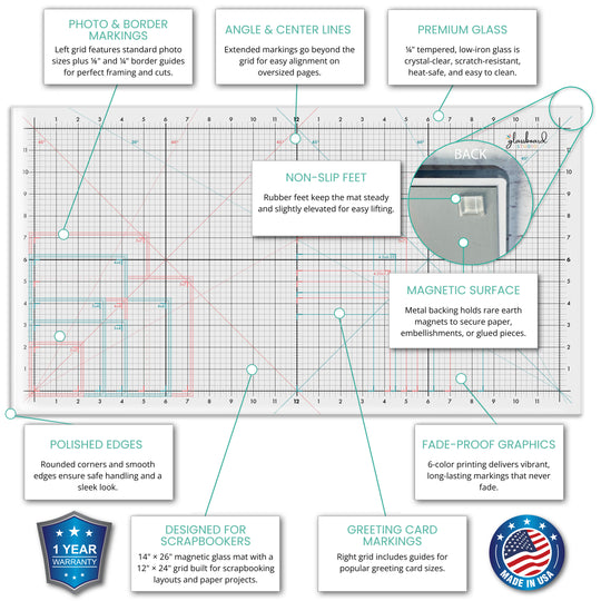 Scrapbook Magnetic Glass Craft Mat