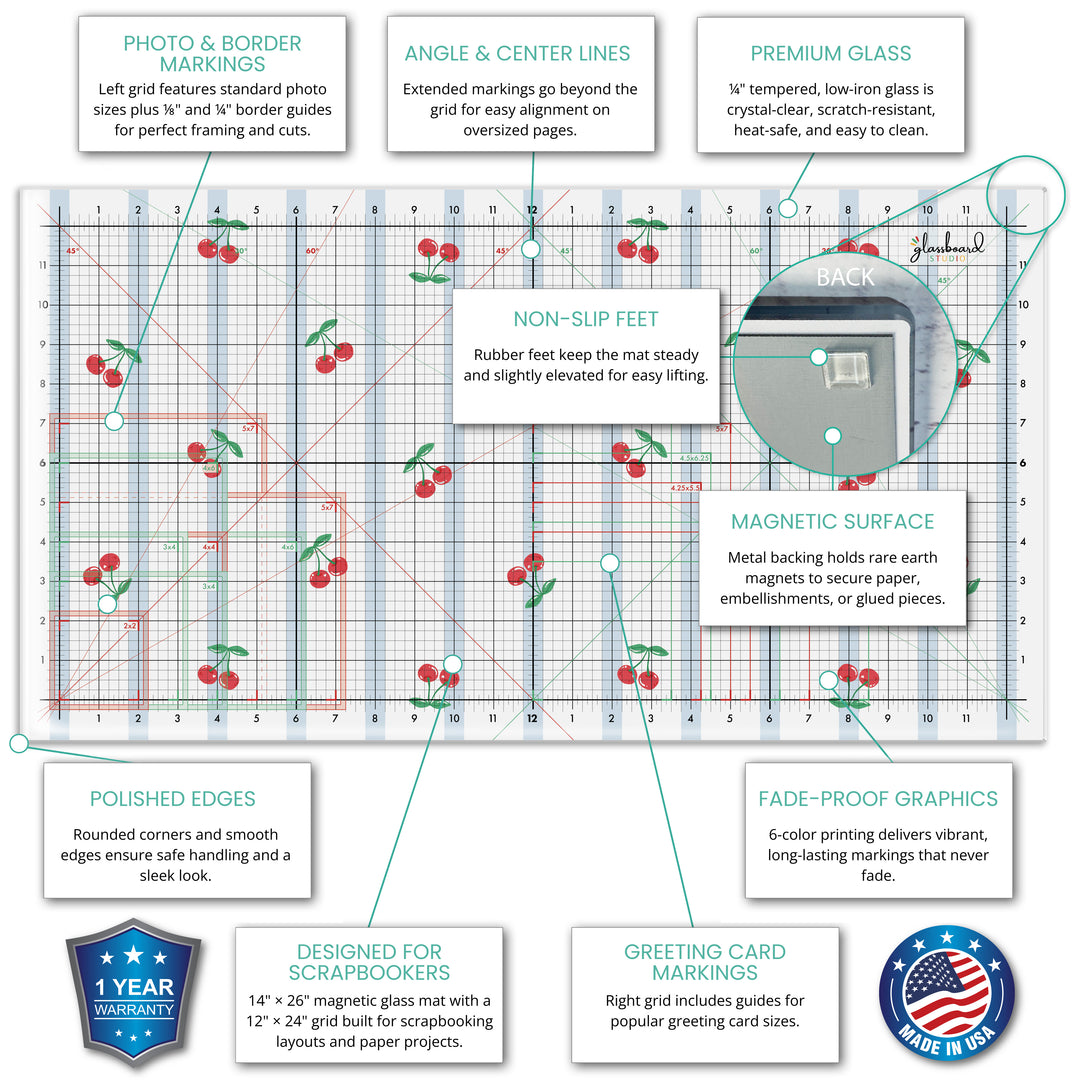 Scrapbook Magnetic Glass Craft Mat