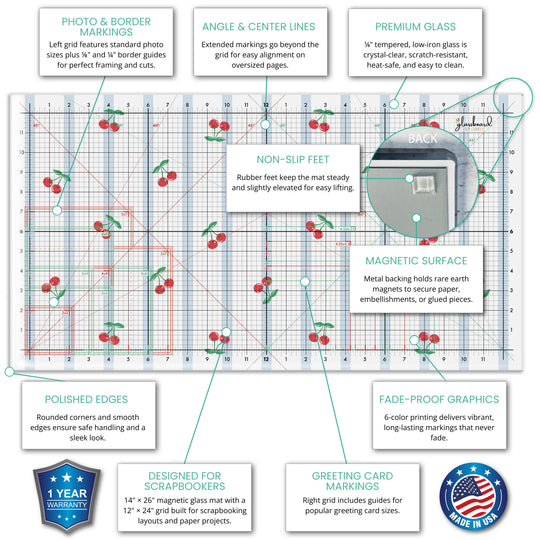Scrapbook Magnetic Glass Craft Mat