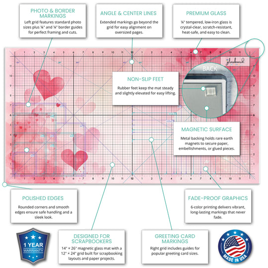 Scrapbook Magnetic Glass Craft Mat