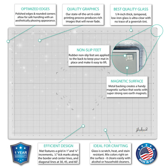 Sparkle Magnetic Glass Craft Mat