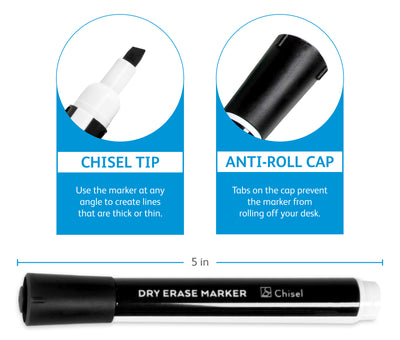 Chisel Tip Dry-Erase Markers - 4 pack