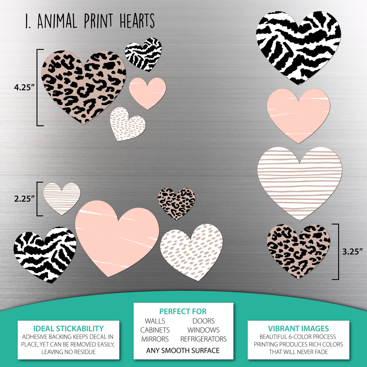 Animal Print Hearts Sticker Oodle