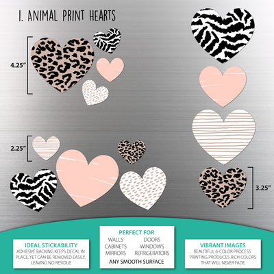 Animal Print Hearts Sticker Oodle