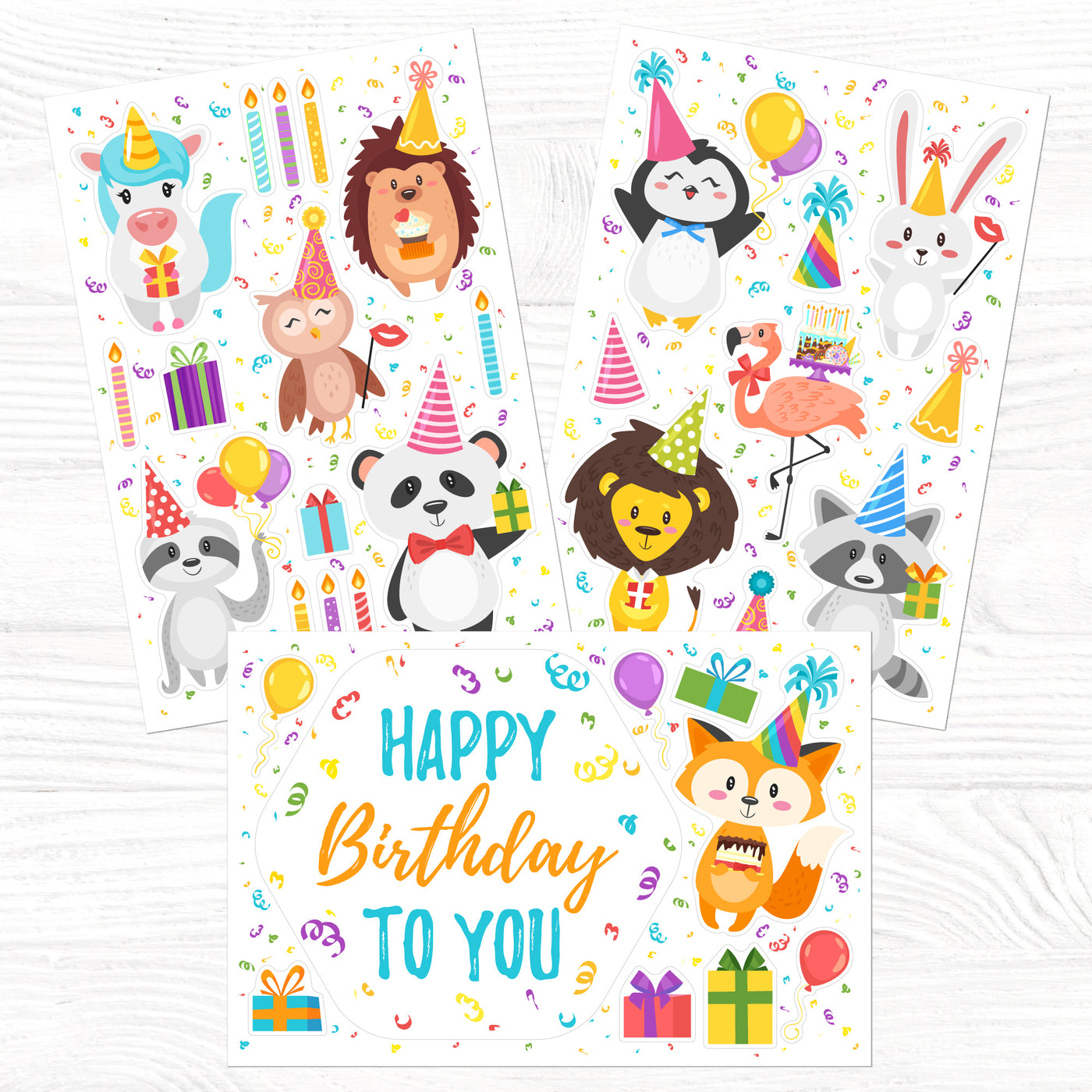 Animal Birthday Sticker Oodle | Reusable!