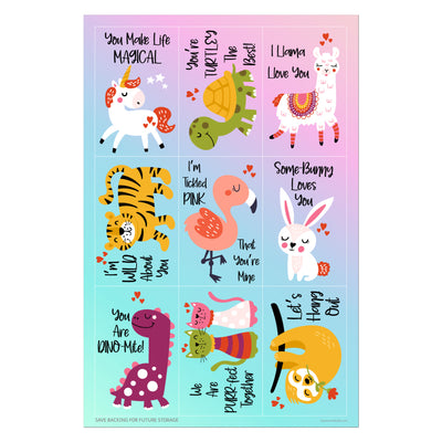 Animal Valentines Sticker Oodle