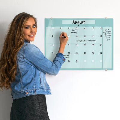 Aqua Calendar Glassboard