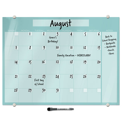 Aqua Calendar Glassboard