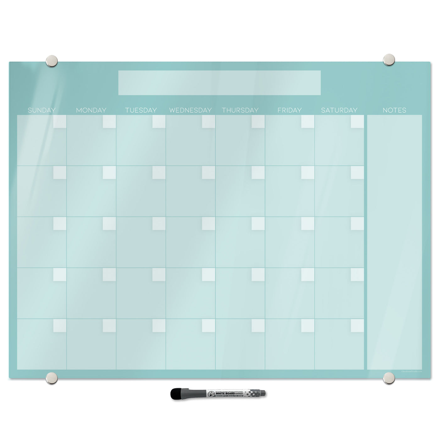 Aqua Calendar Glassboard