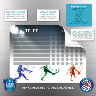 Athletes Kids Task Chart Sticker Doodle