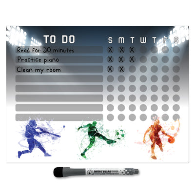 Athletes Kids Task Chart Sticker Doodle
