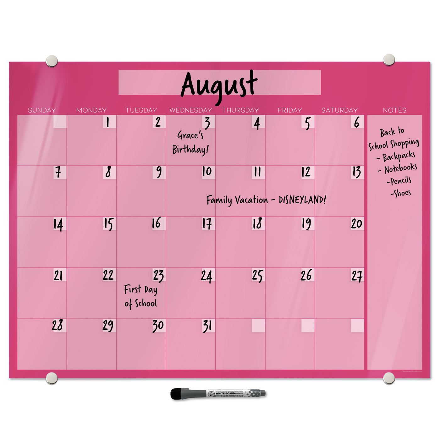 Berry Calendar Glassboard