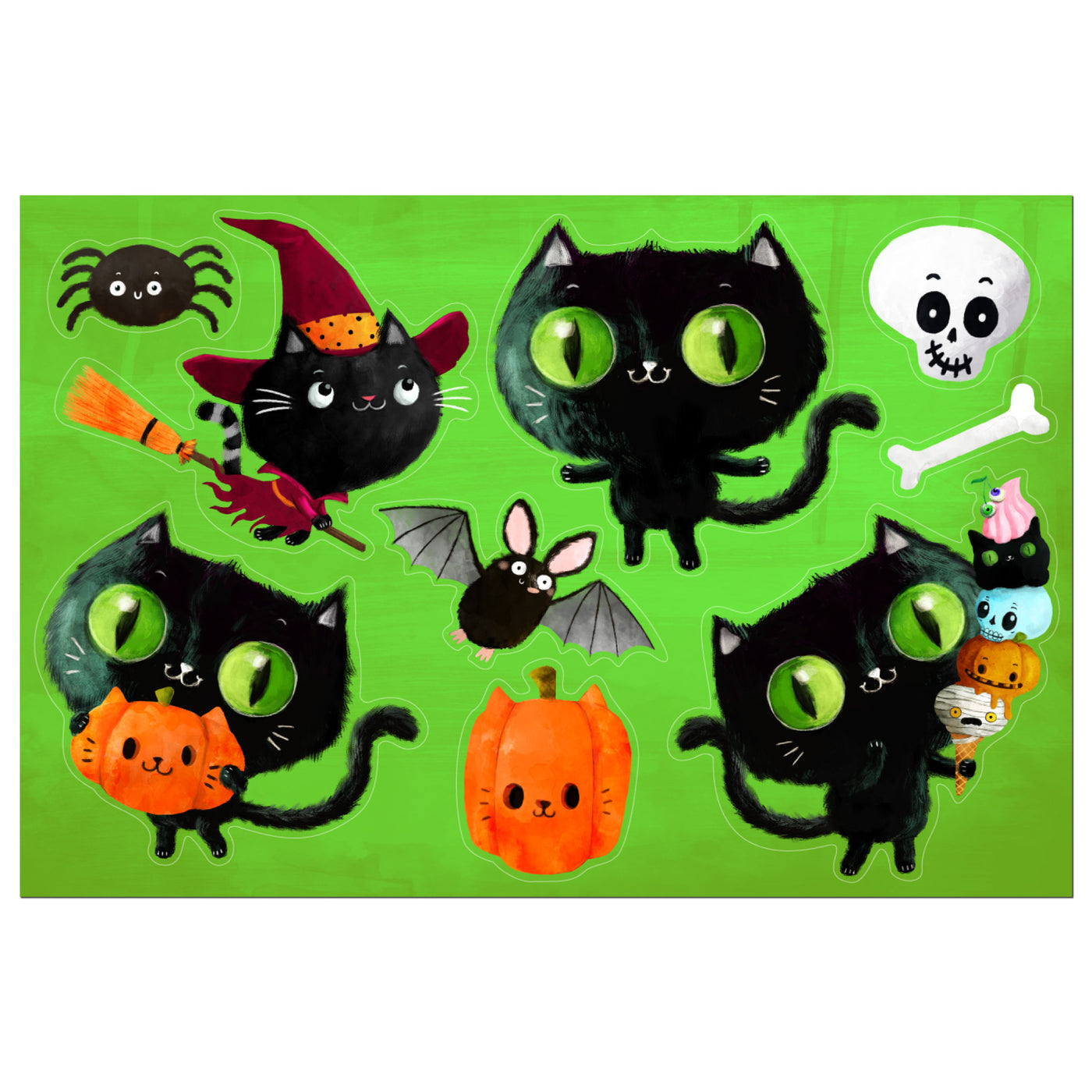 Black Cats Sticker Oodle