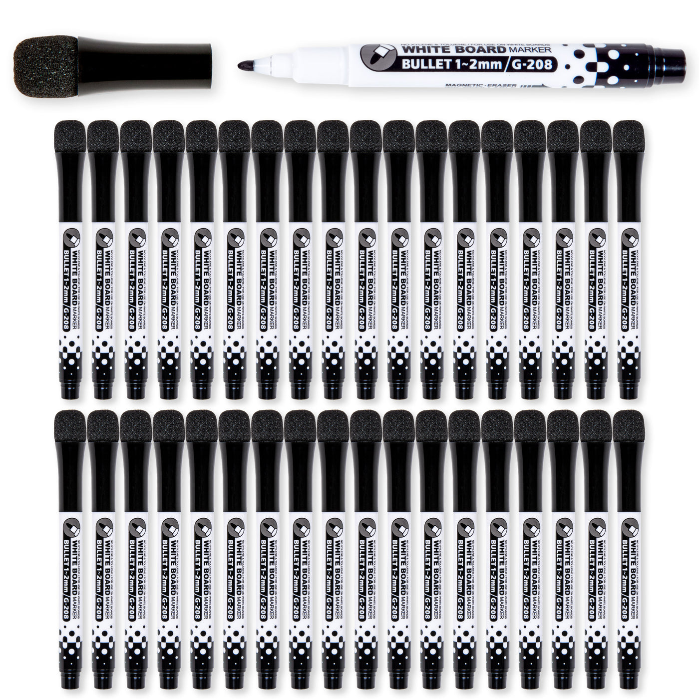 Fine Tip Black Dry-Erase Markers - Bulk Pack of 36 – Glassboard Studio