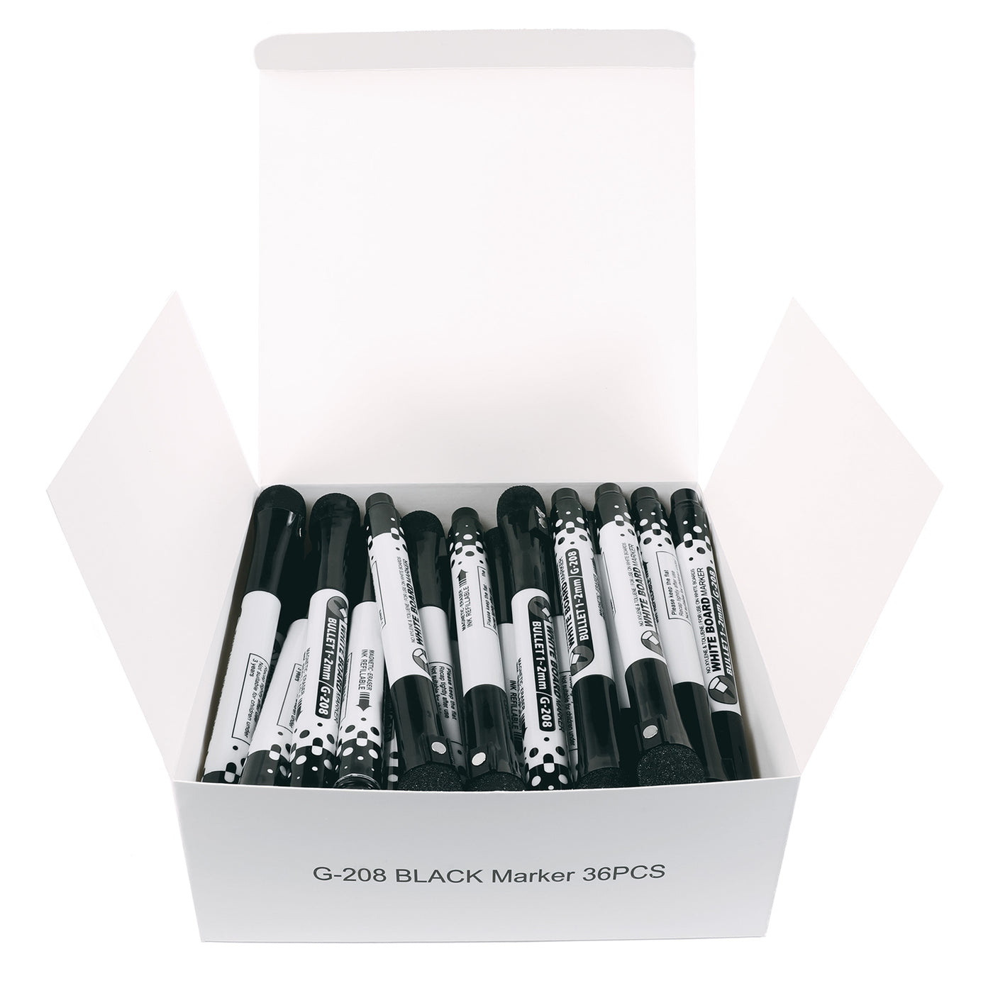 Dry Erase Markers with Eraser Caps- Set of 4 (black ink)