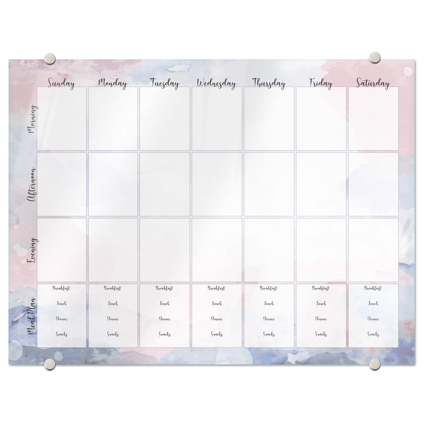 Block Schedule + Meal Planner Glassboards