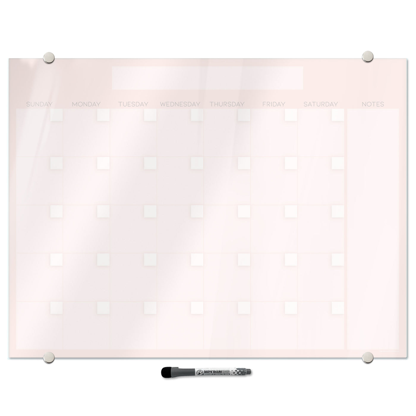 Blush Calendar Glassboard