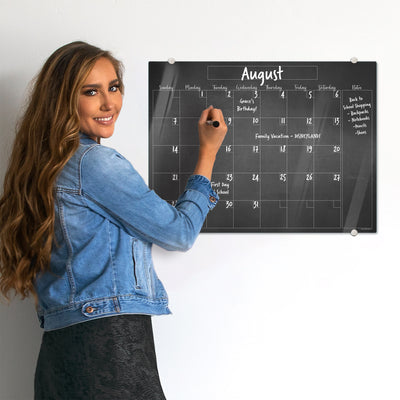Faux Chalkboard Calendar Glassboard