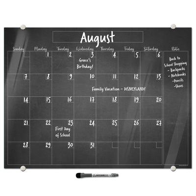 Faux Chalkboard Calendar Glassboard