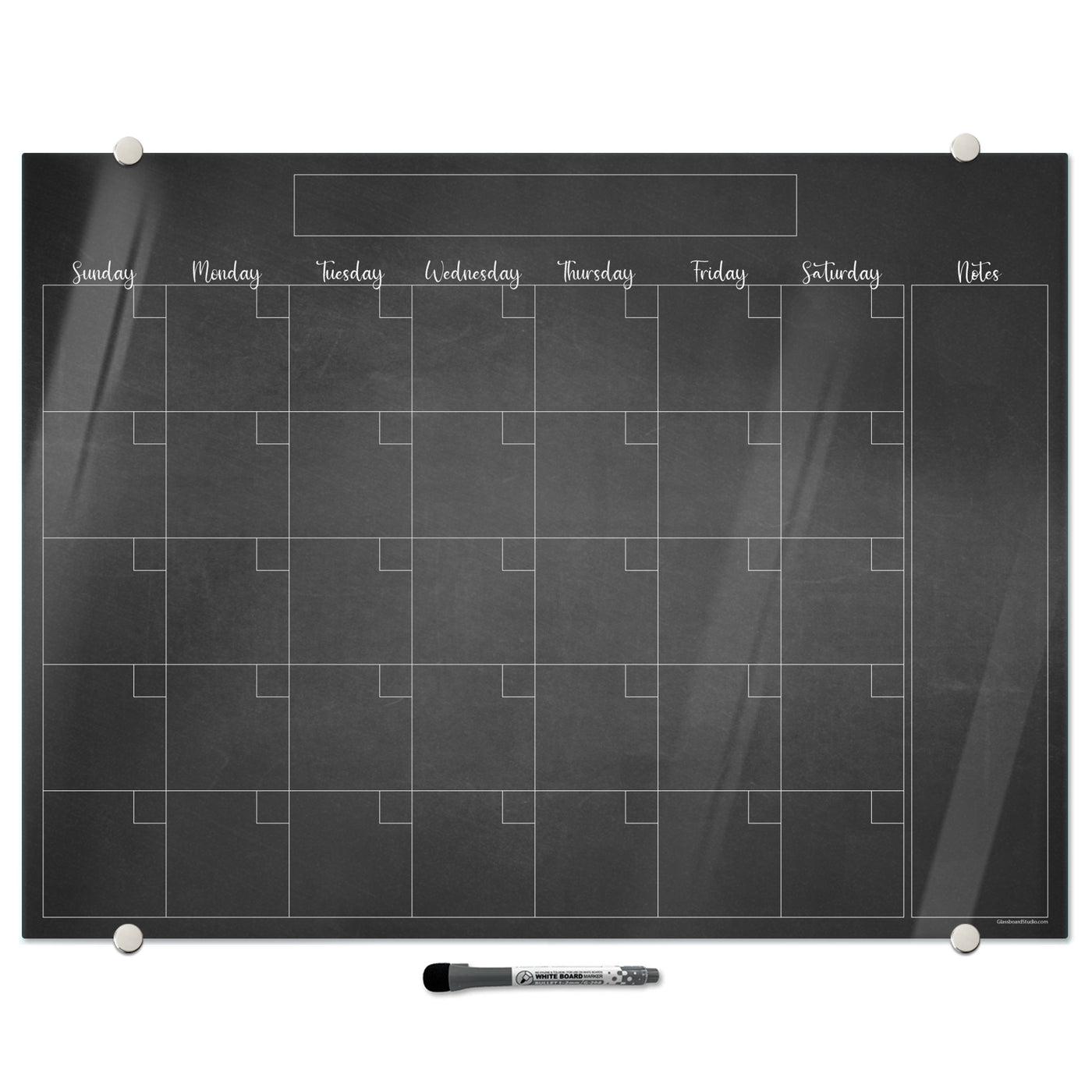 Faux Chalkboard Calendar Glassboard