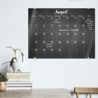 Faux Chalkboard Calendar Glassboard