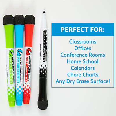 Fine Tip Dry-Erase Markers - 4 Pack