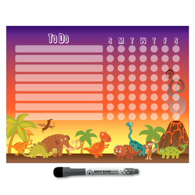 Dinosaur Kids Task Chart Sticker Doodles