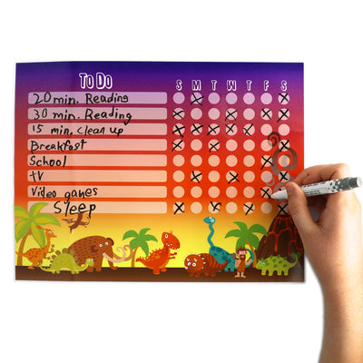 Dinosaur Kids Task Chart Sticker Doodles