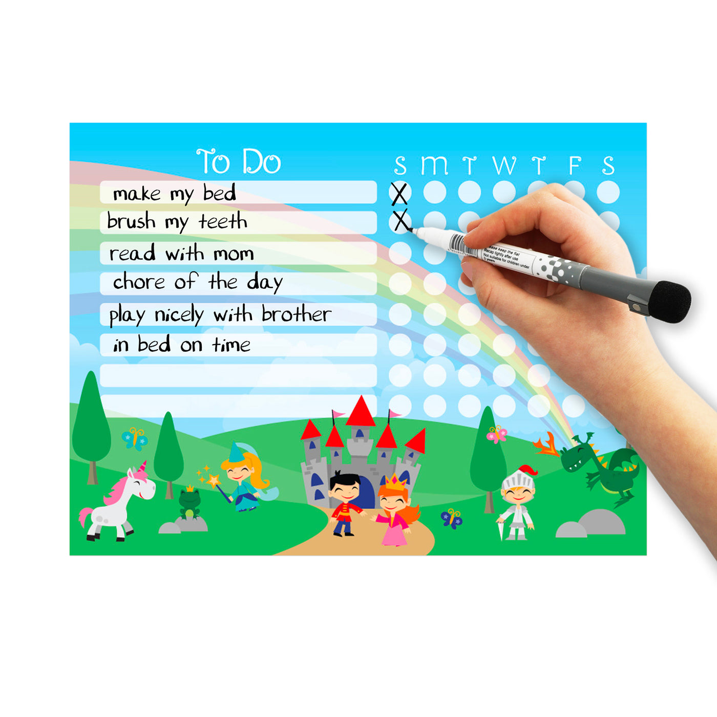 Fairy Tale Kids Task Chart Sticker Doodles