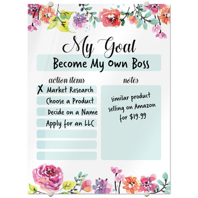 Floral Goal Glassboard