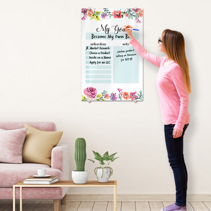 Floral Goal Glassboard