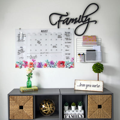 Command Center Calendar in Floral Glassboard