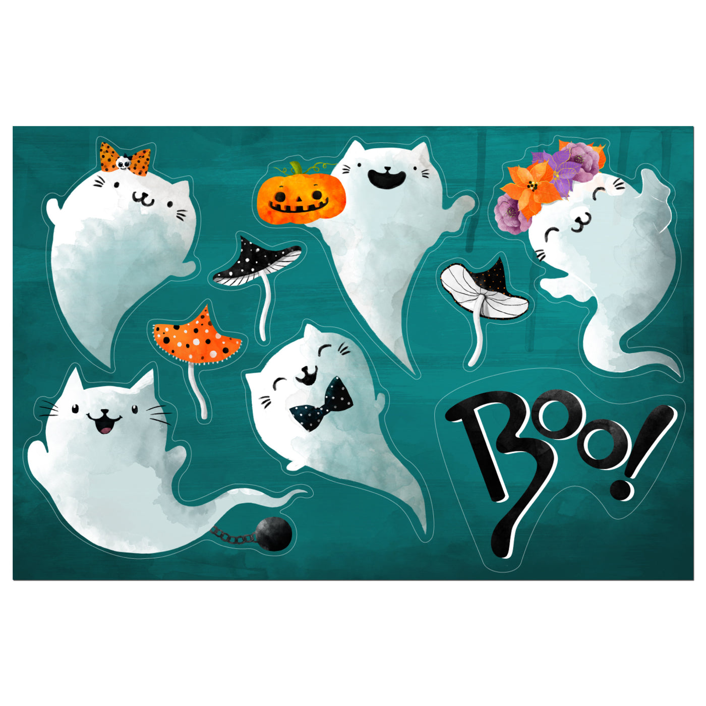 Ghost Cats Sticker Oodle