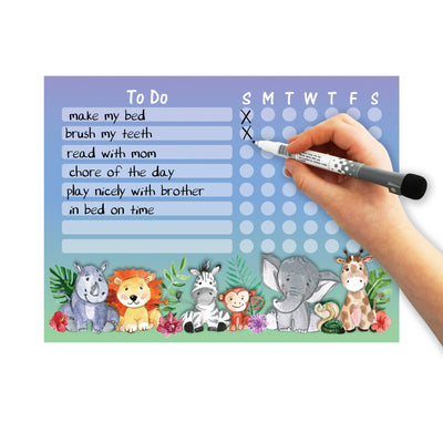 Jungle Animals Kids Task Chart Sticker Doodles