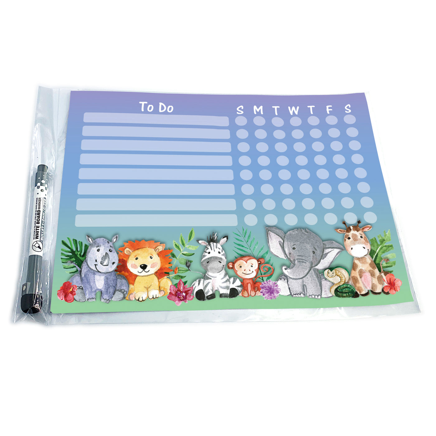 Jungle Animals Kids Task Chart Sticker Doodles