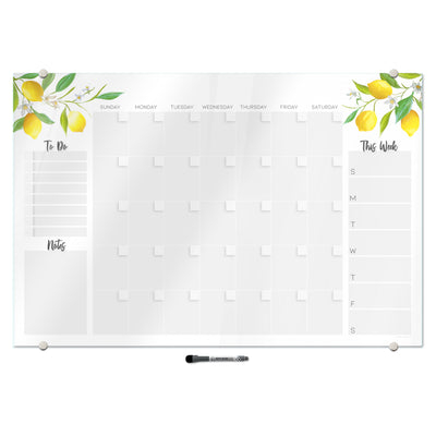 Command Center Calendar in Lemon Glassboard