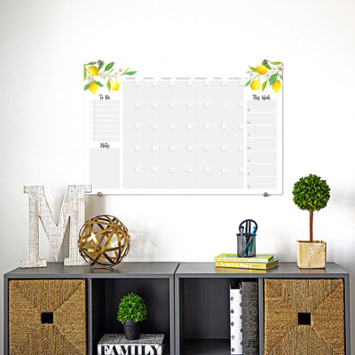 Command Center Calendar in Lemon Glassboard