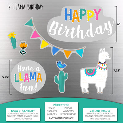 Llama Birthday Sticker Oodle | Reusable!