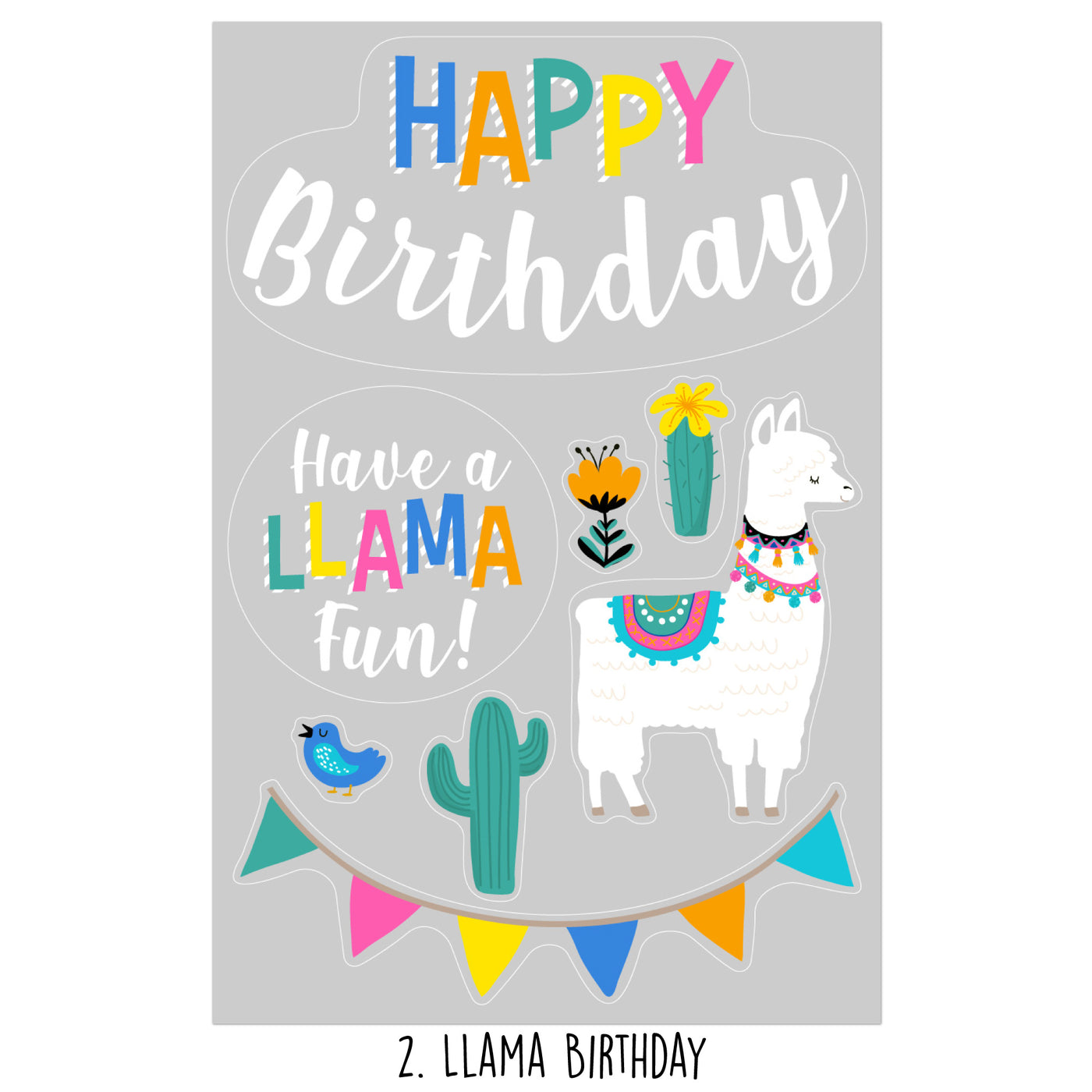 Llama Birthday Sticker Oodle | Reusable!
