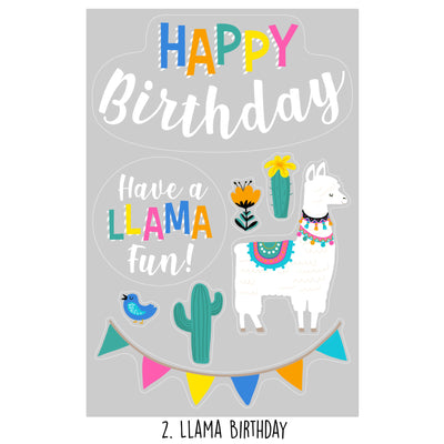 Llama Birthday Sticker Oodle | Reusable!