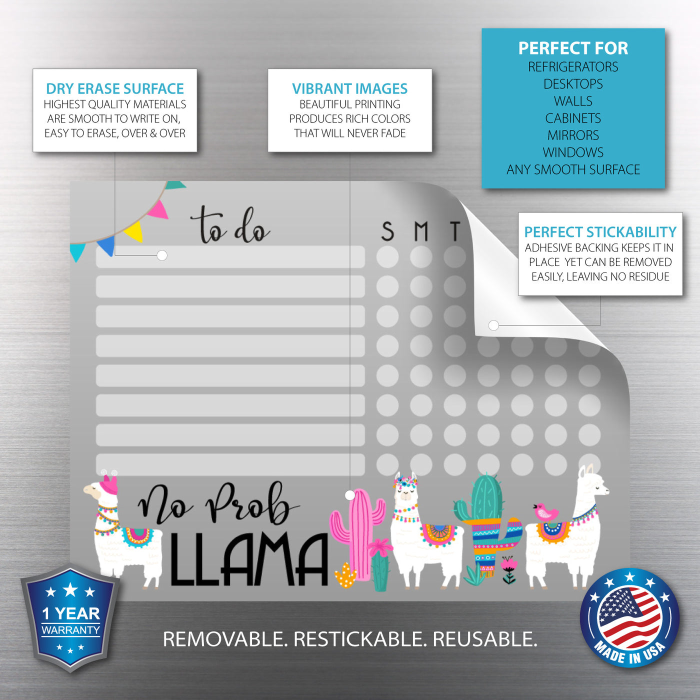 Llama Kids Task Chart Sticker Doodle